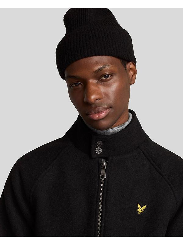 Lyle & Scott Men's Double Face Wool Harrington - Jet Black Image 3