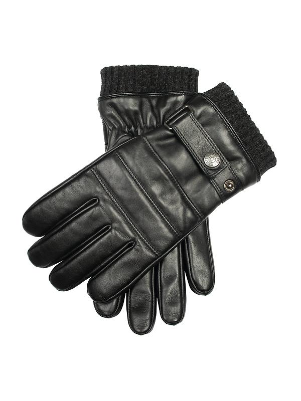 Dents Men's Skipton Water-Resistant Faux Fur-Lined Leather Gloves - Black Image 1