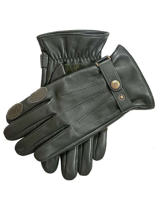 Dents Men’s Birkhall Water-Resistant Fleece-Lined Leather Shooting Gloves - Olive Product Image