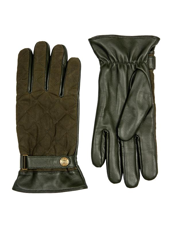 Dents Men's Bruton Touchscreen Water-Resistant Fleece-Lined Leather Gloves - Olive Image 4
