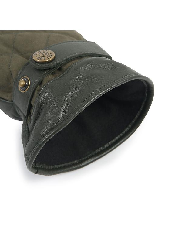 Dents Men's Bruton Touchscreen Water-Resistant Fleece-Lined Leather Gloves - Olive Image 11