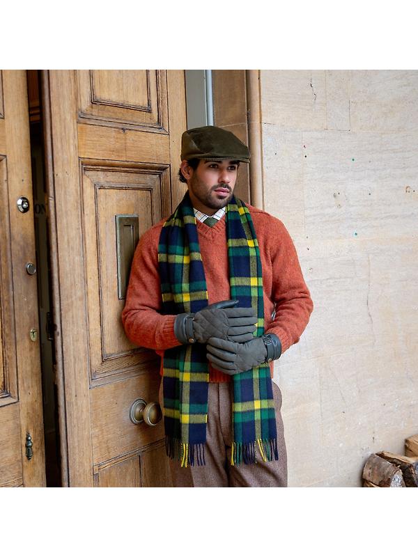 Dents Men's Bruton Touchscreen Water-Resistant Fleece-Lined Leather Gloves - Olive Image 2