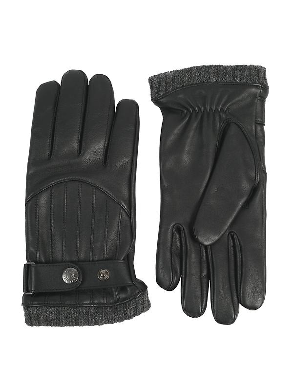 Dents Men’s Sherborne Touchscreen Wool Blend-Lined Leather Gloves - Black/Grey Image 4