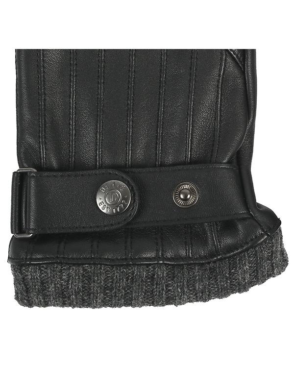 Dents Men’s Sherborne Touchscreen Wool Blend-Lined Leather Gloves - Black/Grey Image 6