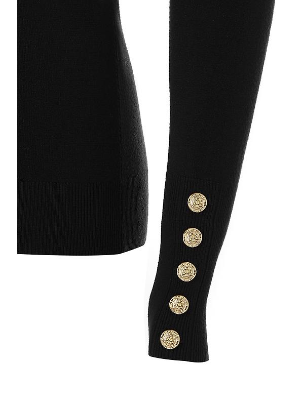 Holland Cooper Women's Buttoned Knit Roll Neck - Black Image 10