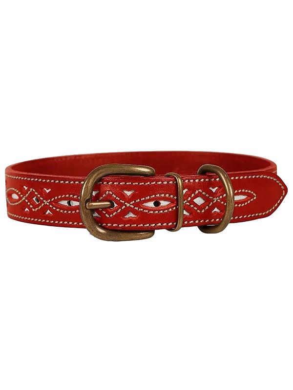Penelope Chilvers Leather Dog Collar - Red Product Image