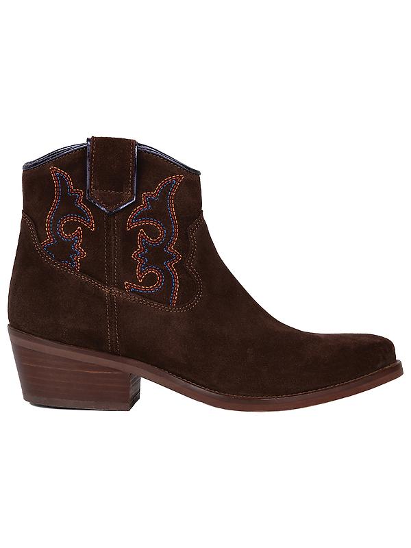 Penelope Chilvers Women's Cassidy Suede Embroidered Boots - Bitter Chocolate Image 1