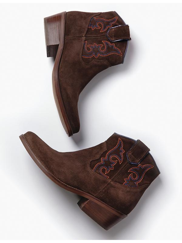 Penelope Chilvers Women's Cassidy Suede Embroidered Boots - Bitter Chocolate Image 2