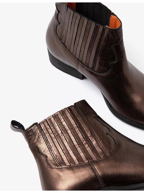 Penelope Chilvers Women's Frontier Metallic Leather Boot - Walnut Image 4