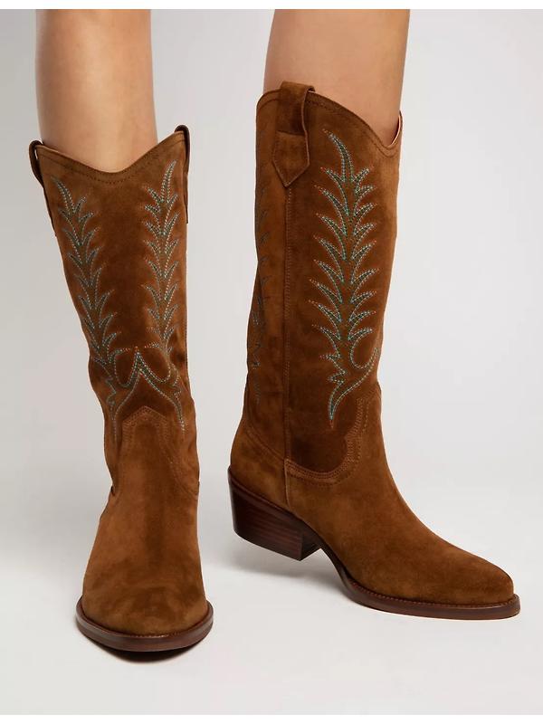 Penelope Chilvers Women's Goldie Embroidered Cowboy Boots - Peat Image 2
