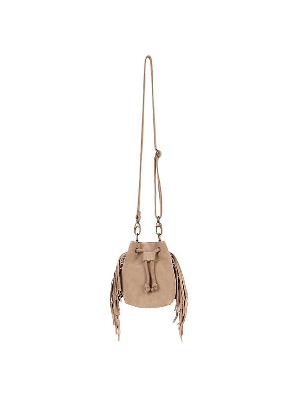 Penelope Chilvers Women's Mini Fringe Suede Bag - Taupe Image 1