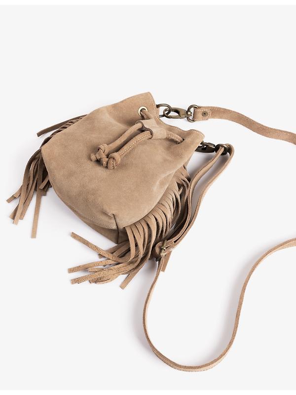 Penelope Chilvers Women's Mini Fringe Suede Bag - Taupe Image 3