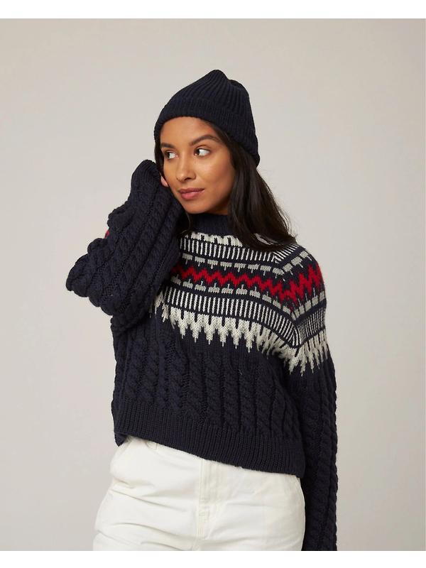 Peregrine Porter Ribbed Beanie - Navy Image 5