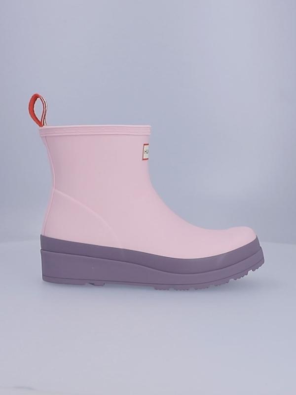 Hunter Women's Play Short Wellington Boots - Parfait Pink/Purple Top Product Image