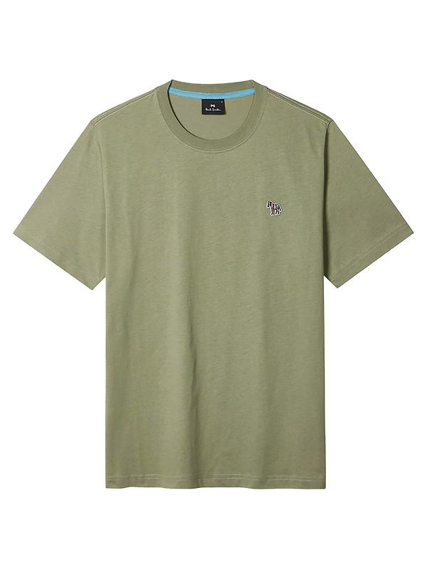 PS By Paul Smith Men's Organic Cotton Zebra Logo T-Shirt - Washed Green Image 1