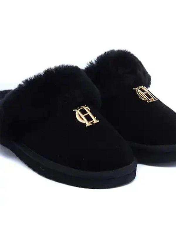 Holland Cooper Women's HC Shearling Slippers - Black Image 4