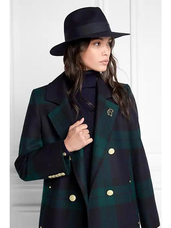 Holland Cooper Trilby Hat Spot Feather - Ink Navy Image 5