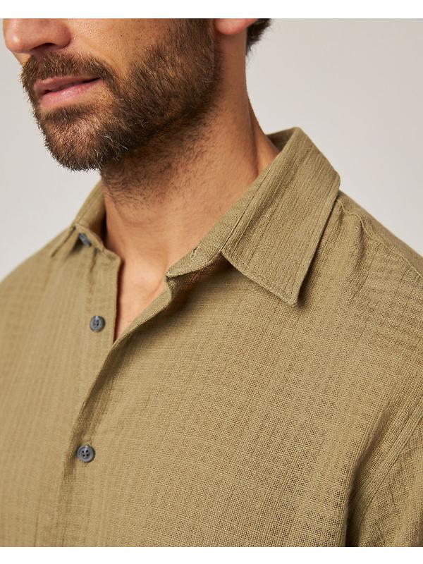 Peregrine Men's Made In England Resort Shirt - Moss Image 7