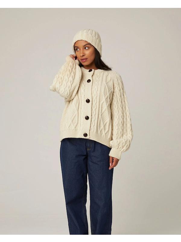 Peregrine Milliner Ribbed Beanie - Ecru Image 6