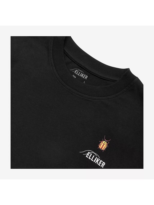 Elliker Unisex Rill Bug Print Short Sleeve T-Shirt - Black Image 5
