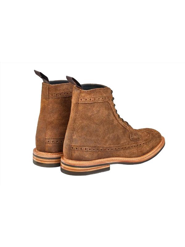 Tricker’s Simon Longwing Brogue Boot – Snuff Repello Suede Image 4