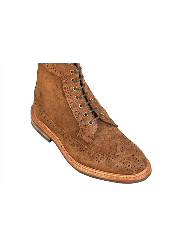 Tricker’s Simon Longwing Brogue Boot – Snuff Repello Suede Image 2