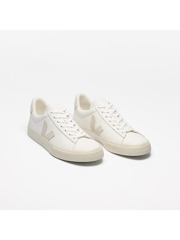 VEJA Women's Campo Leather Sneaker - White Natural Image 4