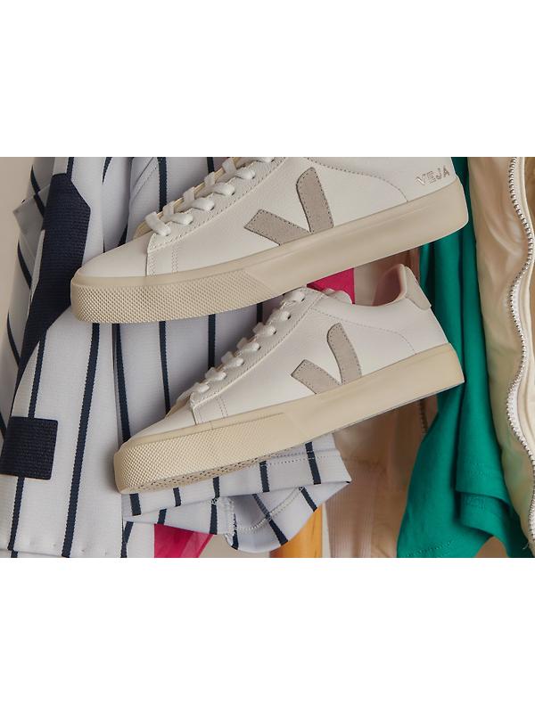 VEJA Women's Campo Leather Sneaker - White Natural Image 6