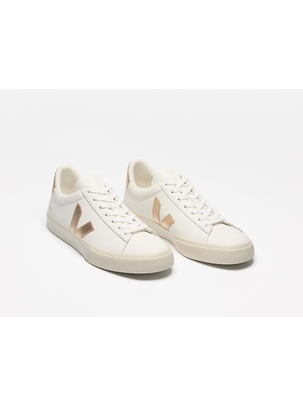 VEJA Women's Campo Leather Sneaker - White Platine Image 3