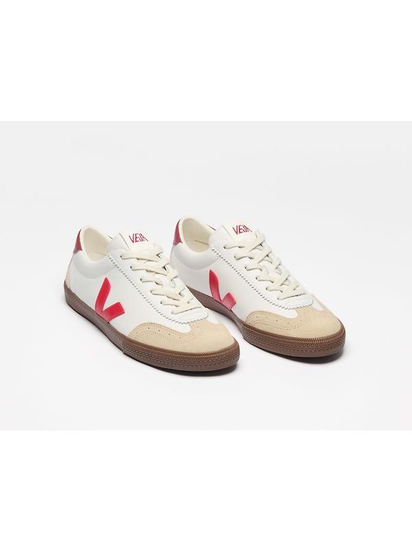 VEJA Women's Volley Leather Sneaker - White Pekin Bark Image 3