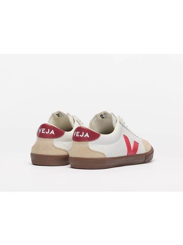 VEJA Women's Volley Leather Sneaker - White Pekin Bark Image 4