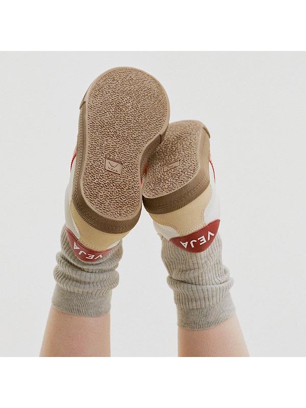 VEJA Women's Volley Leather Sneaker - White Pekin Bark Image 7