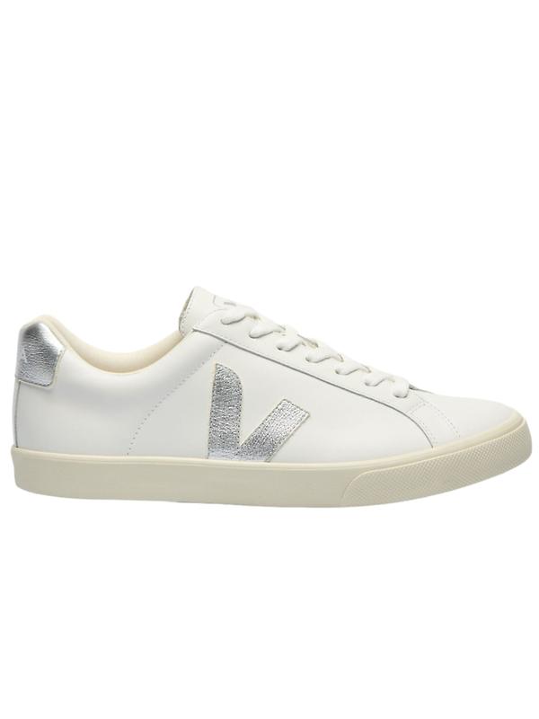 VEJA Women's Esplar Leather Sneaker - White Silver Image 1