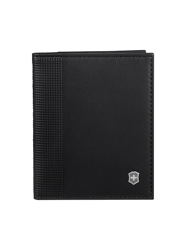 Victorinox Altius Alox Leather Bi-Fold Card Case with RFID - Black Image 1