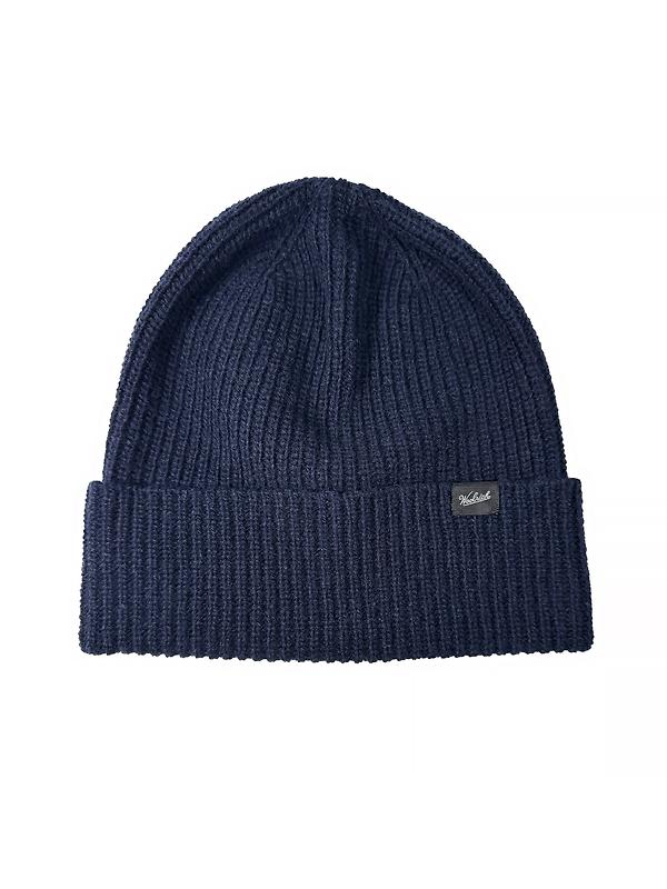 Woolrich Men's Merino Knitted Ribbed Beanie - Melton Blue Product Image