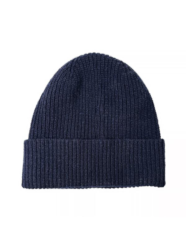 Woolrich Men's Merino Knitted Ribbed Beanie - Melton Blue Image 2
