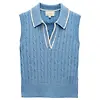 Joules Women's Janey Collar Cable Knit Tank - Blue Colour thumbnail