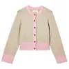 Joules Women's Nora Knitted Cardigan - Oat/Pink Colour thumbnail