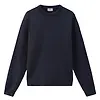 Woolrich Men's Logo Script Cotton Fleece Crewneck - Melton Blue Colour thumbnail