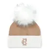 Holland Cooper Chelsea Merino Beanie Bobble Hat - Camel Colour thumbnail