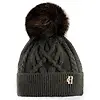 Holland Cooper Cortina Beanie Bobble Hat -  Fern Green Mink Colour thumbnail