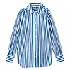 Joules Women's Amilla Longline Relaxed Fit Shirt - Blue/White Colour thumbnail
