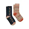 Joules Women's Everyday Socks 2 Pack - UK 4-8 - Tan Fairisle Colour thumbnail