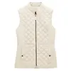 Joules Women's Minx Showerproof Diamond Quilted Gilet - Cream Colour thumbnail