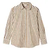 Joules Women's Amilla Longline Relaxed Fit Shirt - Tan/White Colour thumbnail