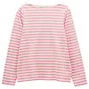 Joules Women's Harbour Boat Neck 100% Cotton Long Sleeve Breton Top - Cream/Pink Colour thumbnail