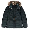 Joules Women's Aspen Showerproof Padded Coat with Faux Fur Hood - Navy Colour thumbnail