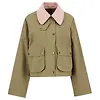Barbour Women's Cropped Beadnell Casual Jacket - Bleached Olive/Ancient/Gardenia Colour thumbnail
