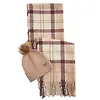 Barbour Women's Dover Pom Beanie & Hailes Scarf Gift Set - Muted Cabernet Colour thumbnail