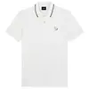 Paul Smith Men's Regular Fit Stretch-Cotton 'Broad Stripe Zebra' Polo Shirt  - White Colour thumbnail